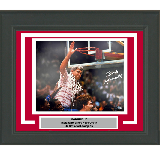 Framed Autographed/Signed Bobby Bob Knight Net Indiana Hoosiers 16x20 College Basketball Photo Beckett BAS COA