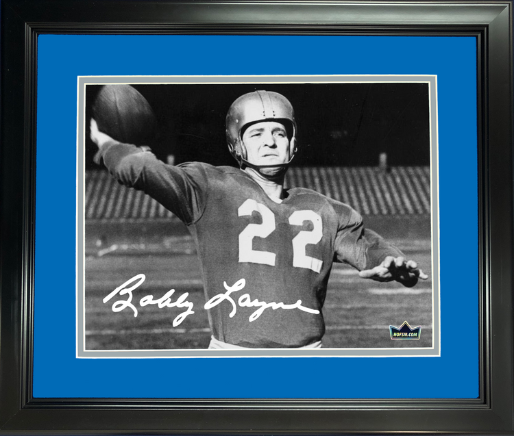 Framed Bobby Layne Detroit Lions Facsimile Laser Engraved Signature Auto 11"x14" Football Photo HOFSM Holo
