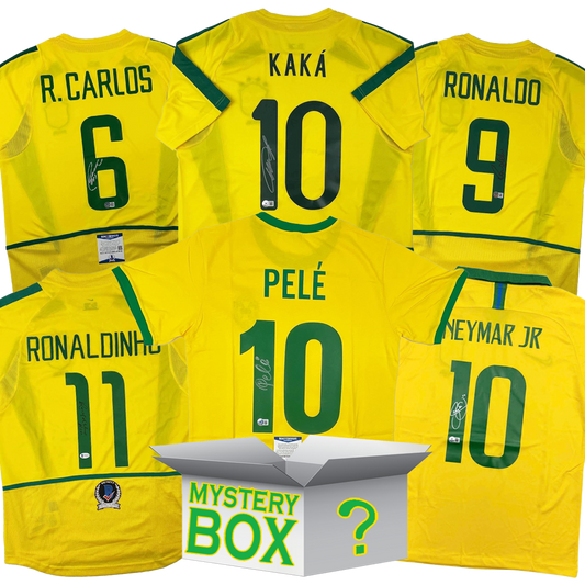 Brazil Soccer Autographed/Signed Jersey Mystery Box with PSA JSA or Beckett COA