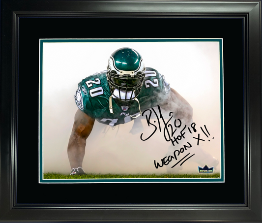 Framed Brian Dawkins  HOF 18 Weapon X  Facsimile Laser Engraved Signature Auto Philadelphia Eagles 11"x14" Football Photo HOFSM Holo