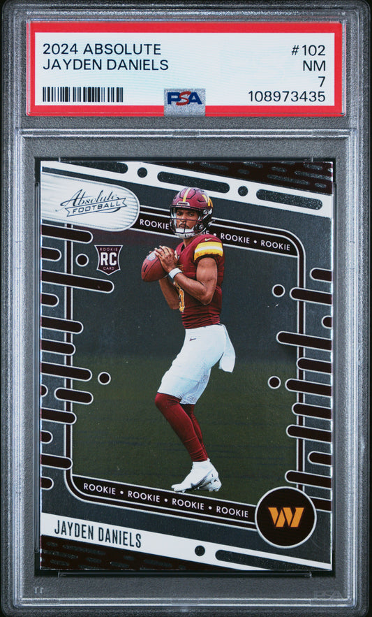 Graded 2024 Panini Absolute Jayden Daniels #102 Rookie RC Football Card PSA 7 Near Mint