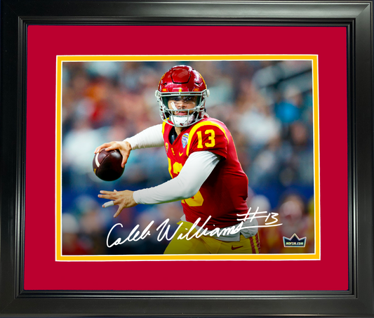 Framed Caleb Williams Facsimile Laser Engraved Signature Auto USC Trojans 11"x14" College Football Photo HOFSM Holo