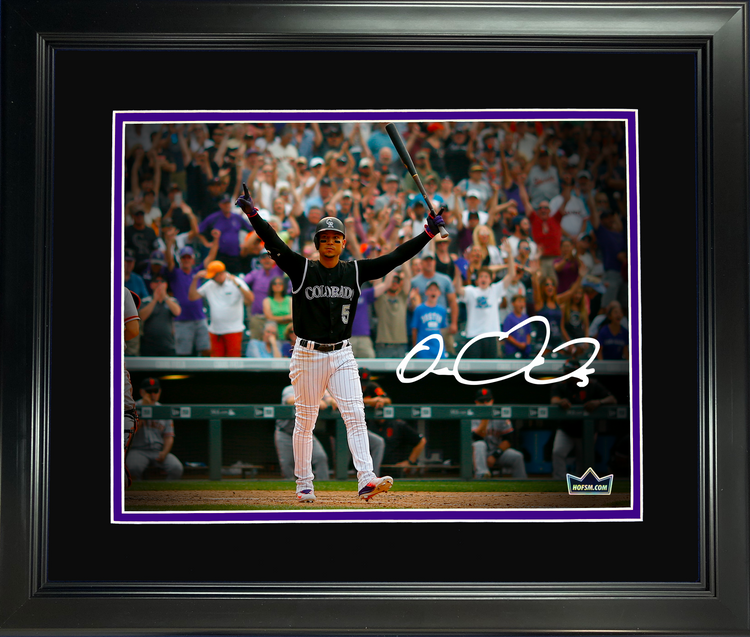Framed Carlos Gonzalez Colorado Rockies Facsimile Laser Engraved Signature Auto 11"x14" Baseball Photo HOFSM Holo