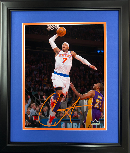 Framed Carmelo Anthony Facsimile Laser Engraved Signature Auto 11"x14" Basketball Photo HOFSM Holo