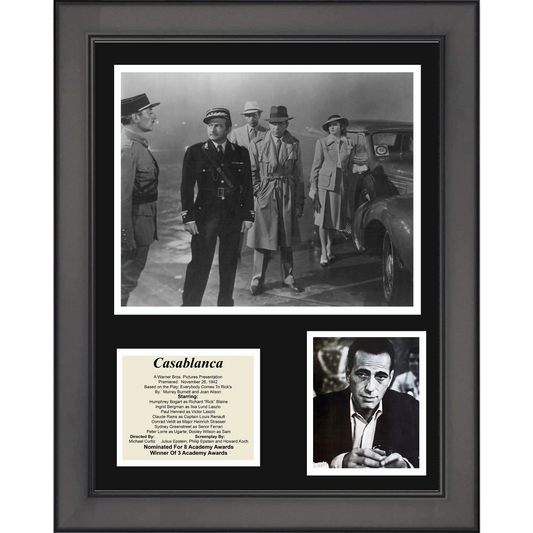 Framed Casablanca Movie 11"x14" Three Photo Collage