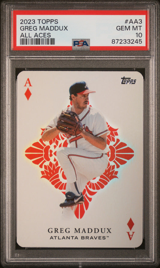 Graded 2023 Topps Greg Maddux #AA3 All Aces Baseball Card PSA 10 Gem Mint