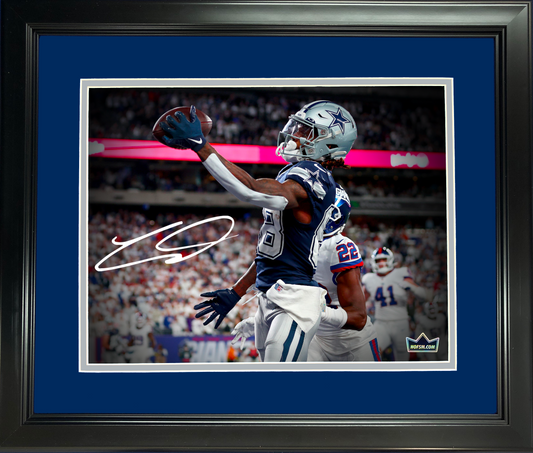Framed CeeDee Lamb Dallas Cowboys Facsimile Laser Engraved Signature Auto 11"x14" Football Photo HOFSM Holo