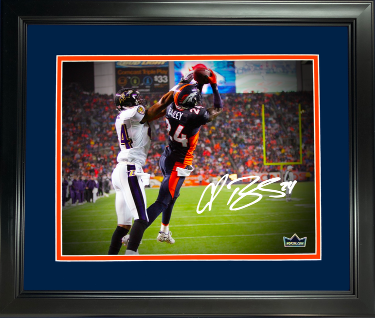 Framed Champ Bailey Denver Broncos Facsimile Laser Engraved Signature Auto 11"x14" Football Photo HOFSM Holo