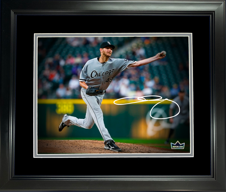 Framed Chris Sale Facsimile Laser Engraved Signature Auto Chicago White Sox 11"x14" Baseball Photo HOFSM Holo
