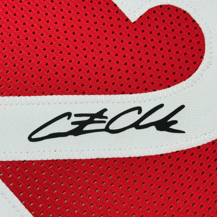 Framed Facsimile Autographed Caitlin Clark 35x39 Indiana Red Reprint Laser Auto Basketball Jersey
