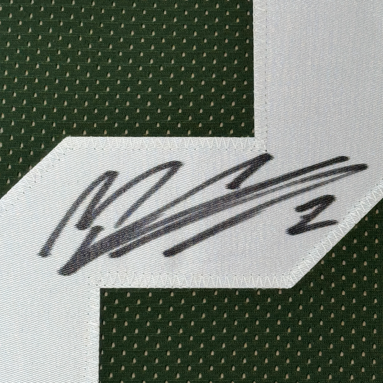 Framed Autographed/Signed Mason Crosby 35x39 Green Bay Green Football Jersey JSA COA