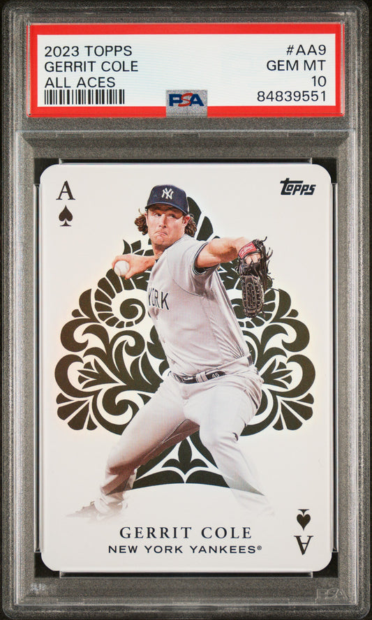 Graded 2023 Topps Gerrit Cole #AA9 All Aces Baseball Card PSA 10 Gem Mint