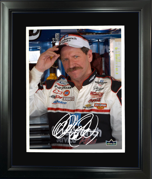 Framed Dale Earnhardt Sr. Facsimile Laser Engraved Signature Auto 11"x14" NASCAR Racing Photo HOFSM Holo