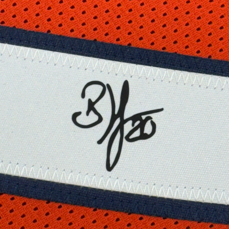 Framed Facsimile Autographed Brian Dawkins 35x39 Denver Orange Reprint Laser Auto Football Jersey
