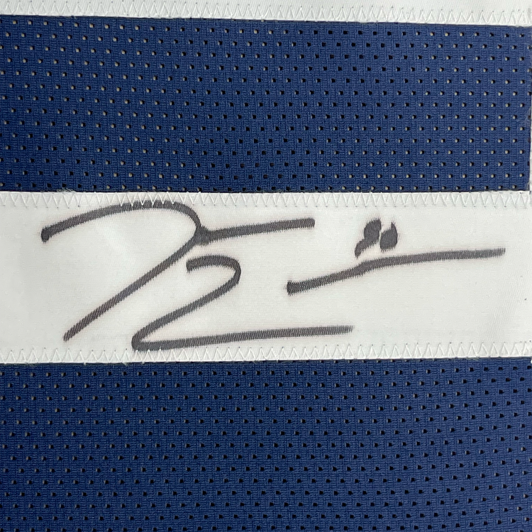 Framed Autographed/Signed Demarcus Lawrence 35x39 Dallas Thanksgiving Day Football Jersey JSA COA