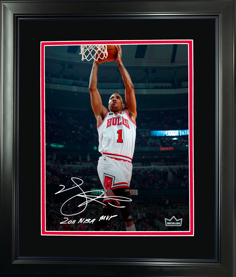 Framed Derrick Rose  2011 NBA MVP  Chicago Bulls Facsimile Laser Engraved Signature Auto 11"x14" Basketball Photo HOFSM Holo