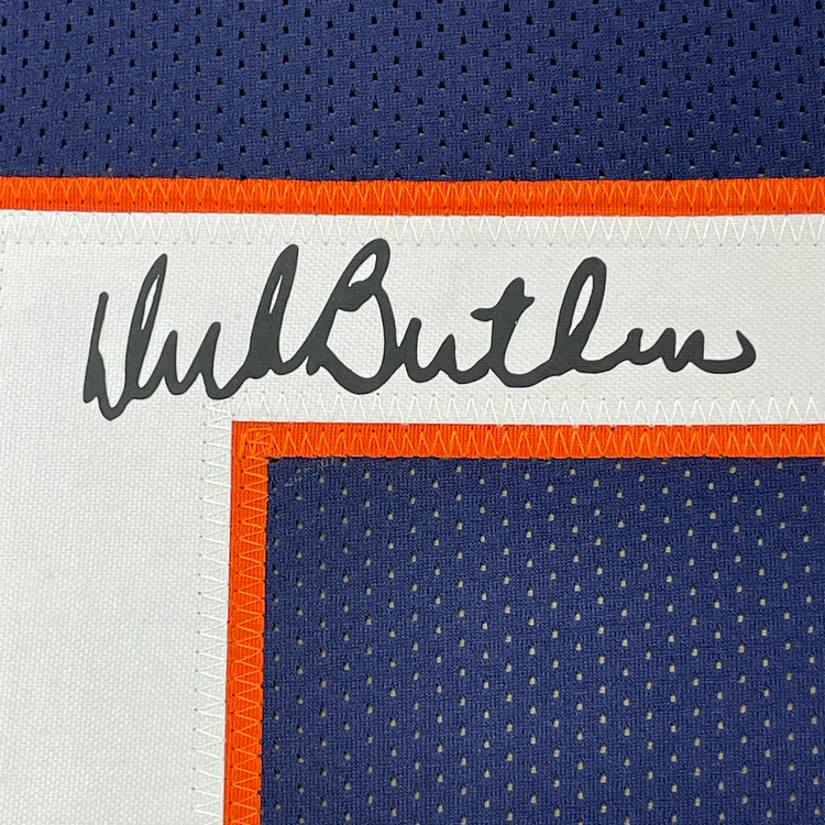 Framed Facsimile Autographed Dick Butkus 35x39 Chicago Blue Reprint Laser Auto Football Jersey