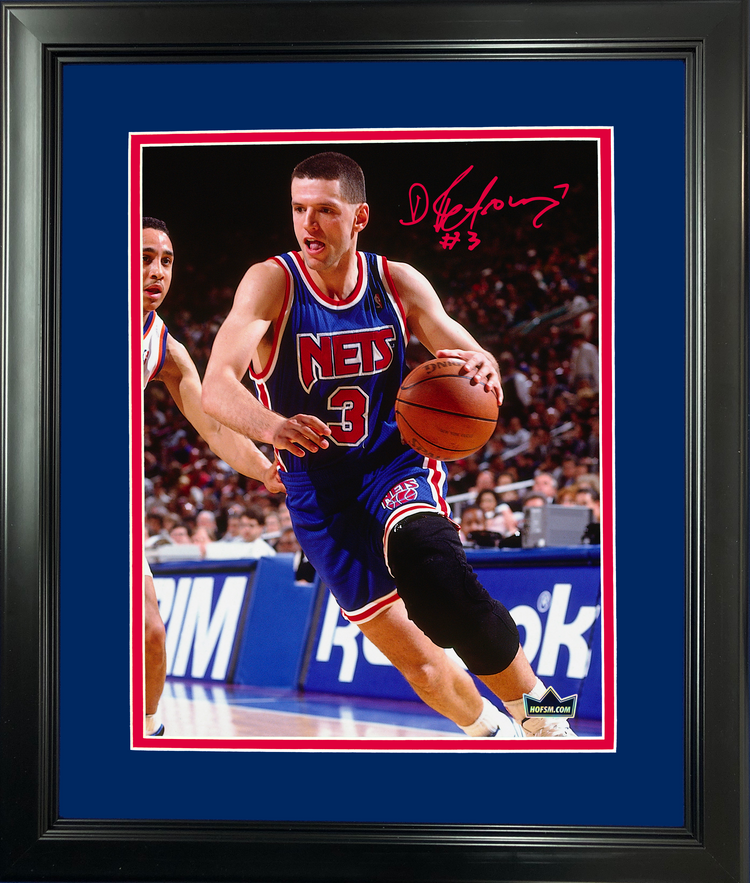 Framed Drazen Petrovic New Jersey Nets Facsimile Laser Engraved Signature Auto 11"x14" Basketball Photo HOFSM Holo