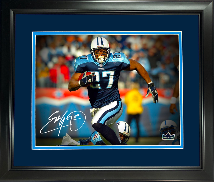 Framed Eddie George Facsimile Laser Engraved Signature Auto Tennessee Titans 11"x14" Football Photo HOFSM Holo