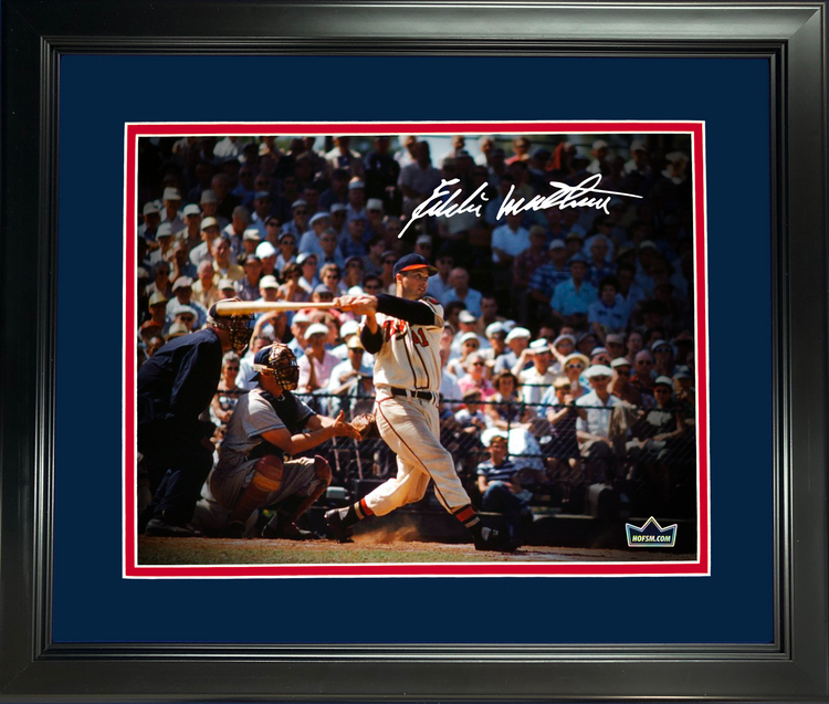 Framed Eddie Mathews Facsimile Laser Engraved Signature Auto Atlanta Braves 11"x14" Baseball Photo HOFSM Holo
