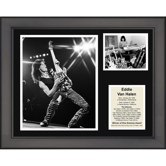 Framed Eddie Van Halen 11"x14" Music Three Photo Collage #2