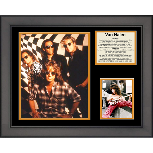 Framed Eddie Van Halen 11"x14" Music Three Photo Collage