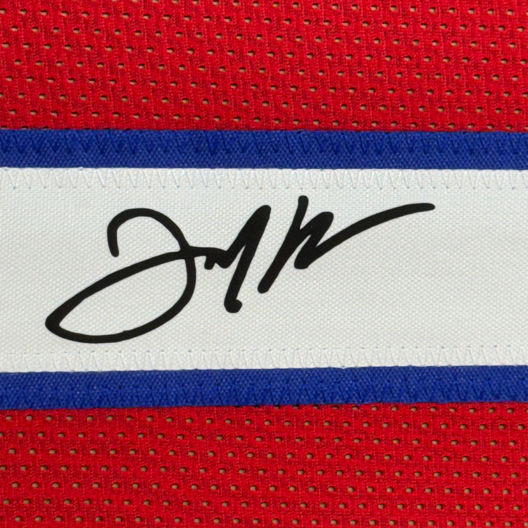 Framed Facsimile Autographed Julian Edelman 35x39 New England Red Reprint Laser Auto Football Jersey
