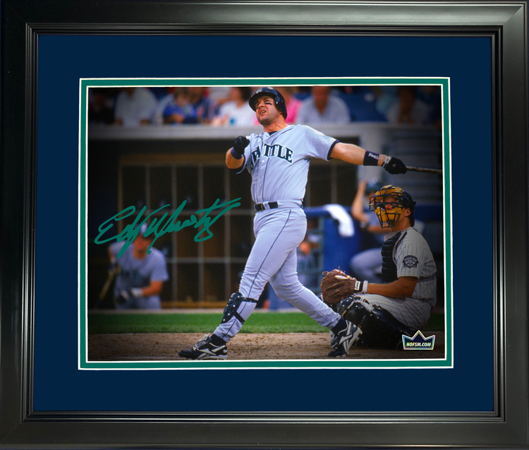 Framed Edgar Martinez Seattle Mariners Facsimile Laser Engraved Signature Auto 11"x14" Baseball Photo HOFSM Holo