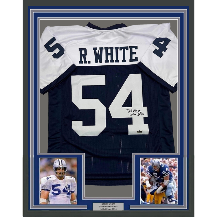 Framed Facsimile Autographed Randy White 35x39 Dallas Thanksgiving Day Reprint Laser Auto Football Jersey