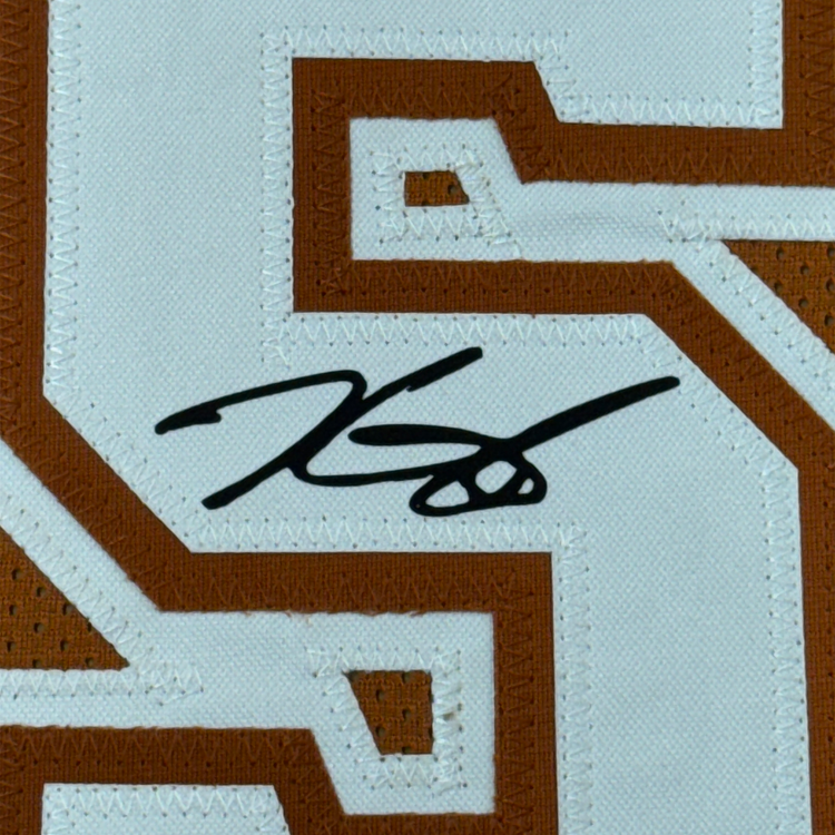 Framed Facsimile Autographed Kevin Durant 35x39 Texas Orange Reprint Laser Auto College Basketball Jersey