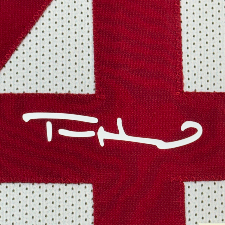 Framed Facsimile Autographed Tom Hanks Forrest Gump 35x39 Movie Alabama White Reprint Laser Auto College Football Jersey