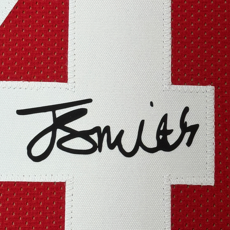 Framed Facsimile Autographed Jeremiah Smith 35x39 Ohio State Red Reprint Laser Auto College Football Jersey