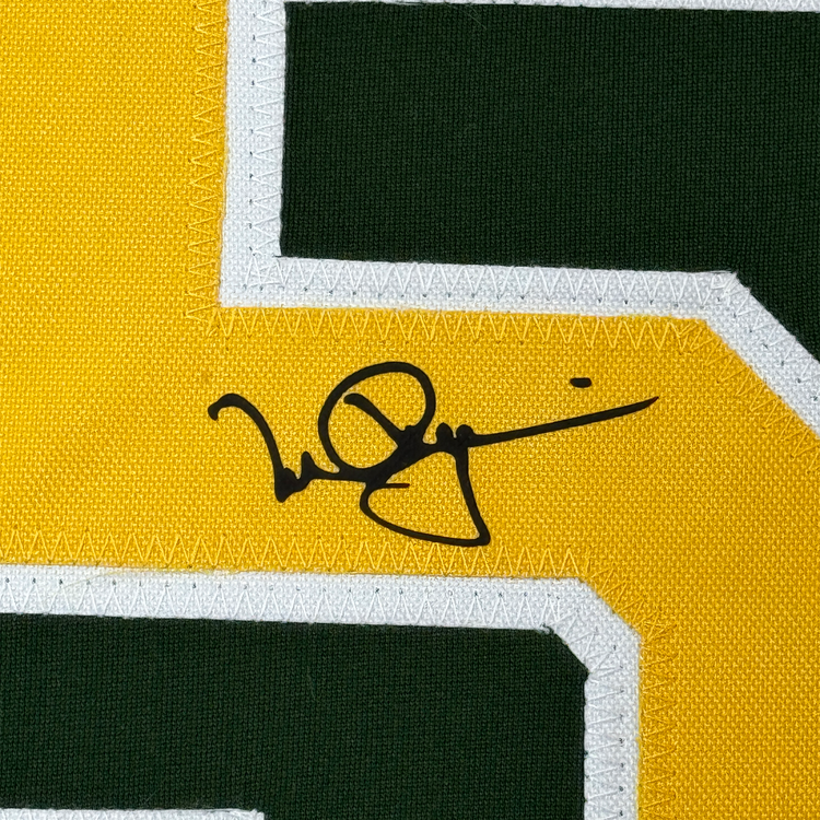 Framed Facsimile Autographed Mark McGwire 35x39 Oakland Green Reprint Laser Auto Baseball Jersey