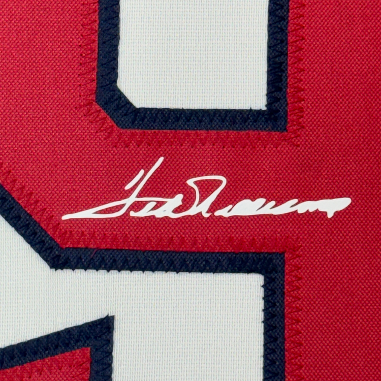 Framed Facsimile Autographed Ted Williams 35x39 Boston White Reprint Laser Auto Baseball Jersey