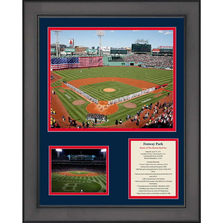 Framed Fenway Park Greatest Moments Boston Red Sox Baseball 11"x14" Three Photo Collage