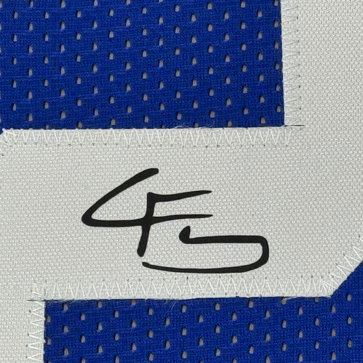Framed Facsimile Autographed Cooper Flagg 35x39 Duke Blue Reprint Laser Auto College Basketball Jersey