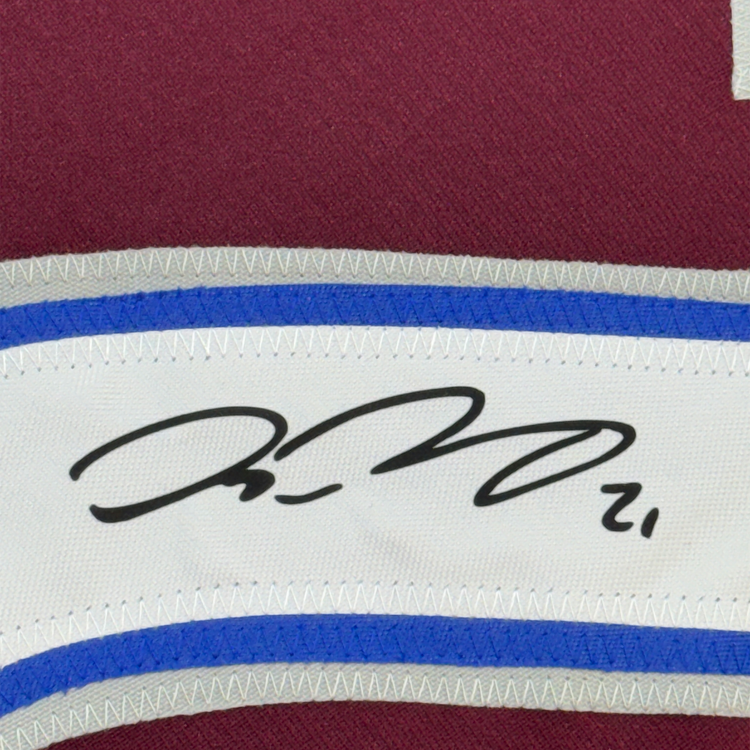 Framed Facsimile Autographed Peter Forsberg 35x39 Colorado Maroon Reprint Laser Auto Hockey Jersey