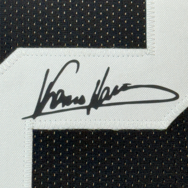 Framed Facsimile Autographed Franco Harris 35x39 Pittsburgh Black Reprint Laser Auto Football Jersey