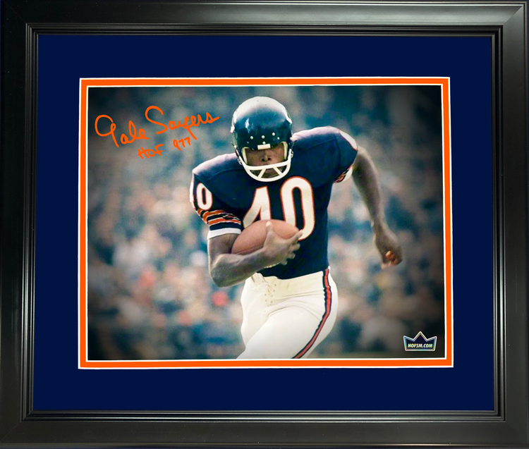 Framed Gale Sayers Chicago Bears Facsimile Laser Engraved Signature Auto 11"x14" Football Photo HOFSM Holo