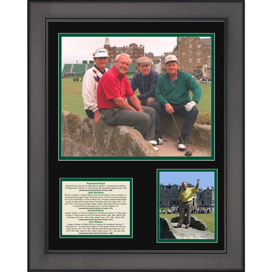 Framed Golf Legends Arnold Palmer, Raymond Floyd, Jack Nicklaus & Tom Watson PGA Hall of Fame 11"x14" Golf Three Photo Collage