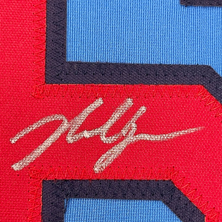 Framed Autographed/Signed Nolan Gorman 35x39 St. Louis Blue Baseball Jersey JSA COA