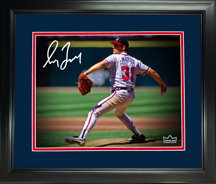 Framed Greg Maddux Facsimile Laser Engraved Signature Auto Atlanta Braves 11"x14" Baseball Photo HOFSM Holo
