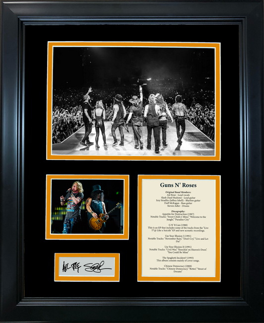 Framed Band Discography Facsimile Laser Engraved Signatures Auto 11"x14" Music Photo Sig Collage