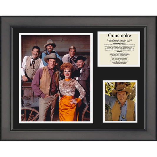 Framed Gunsmoke Movie 11"x14" Three Photo Collage