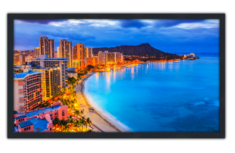 Professionally Framed Honolulu Hawaii Skyline High-Resolution Panoramic Photo 12x22 Wall Art
