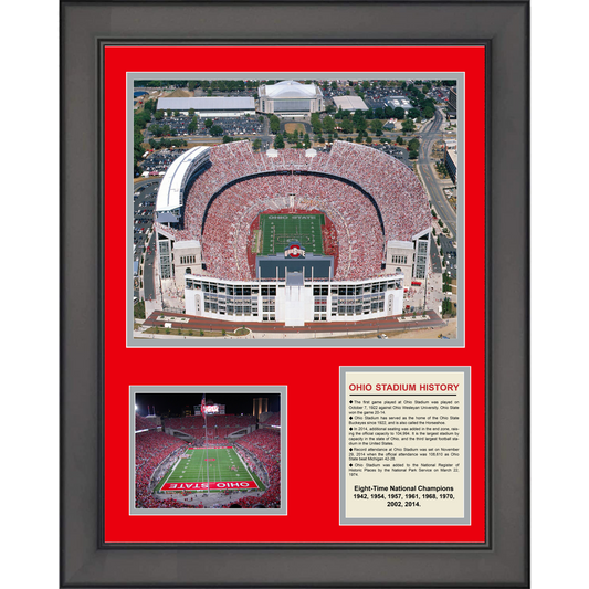 Framed Ohio State Buckeyes Horseshoe Stadium History 11"x14" College Football Three Photo Collage