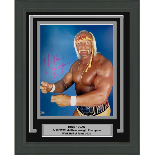 Framed Autographed/Signed Hulk Hogan 16x20 WWE WWF Hulkamania Wrestling Photo Beckett BAS COA #8