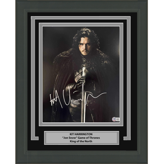 Framed Autographed/Signed Kit Harington Jon Snow Game of Thrones Longclaw 11x14 Photo Beckett BAS COA #2