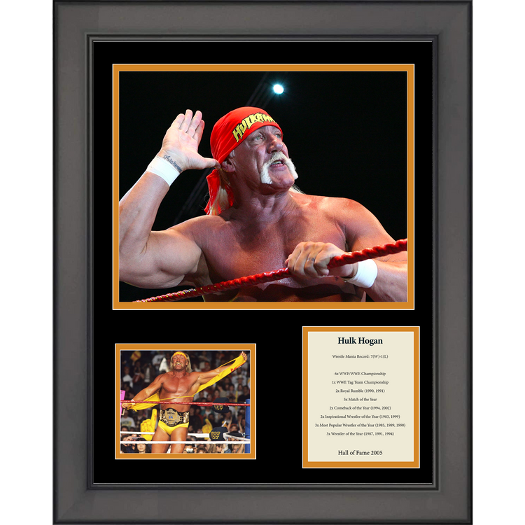 Framed Hulk Hogan Hall of Fame WWE 11"x14" Wrestling Three Photo Collage