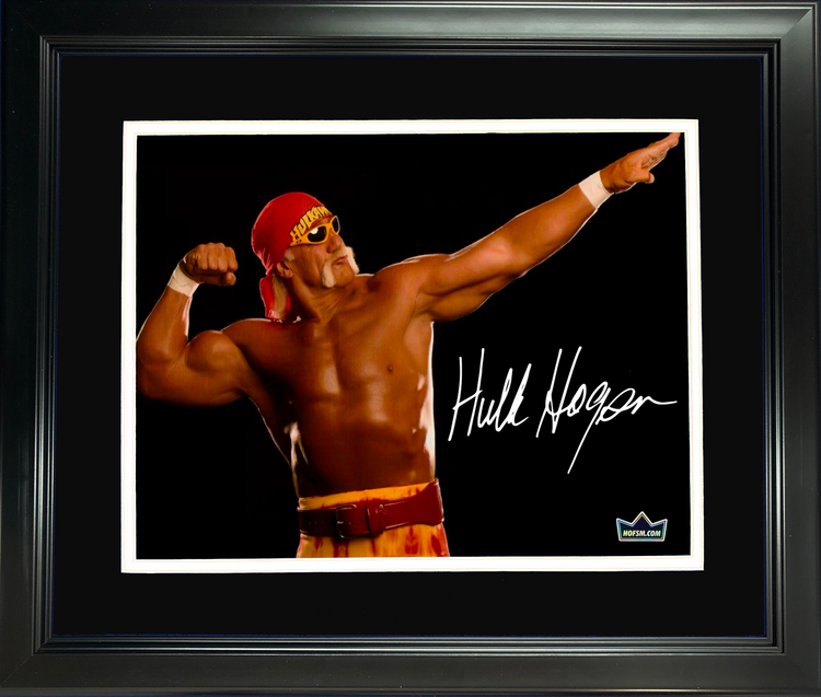 Framed Hulk Hogan WWE Facsimile Laser Engraved Signature Auto 11"x14" Wrestling Photo HOFSM Holo